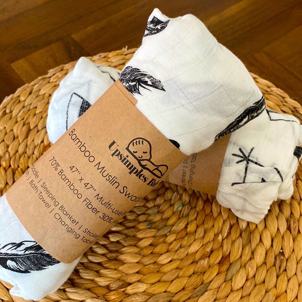 2 pack Bamboo muslin swaddle 47x47